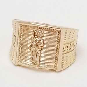 Saint Jude Men's Ring. Size . 14K Gold Plated. New